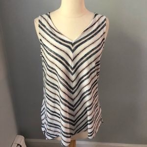 Jones NY Striped knit tank top